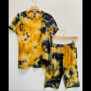Tie Dye Set (short sleeve top & biker shorts)